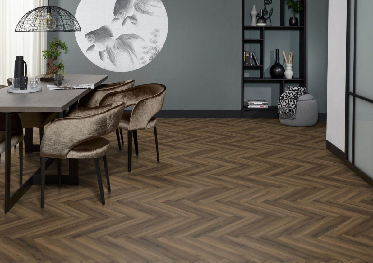 Floorlife Herringbone Click Brown